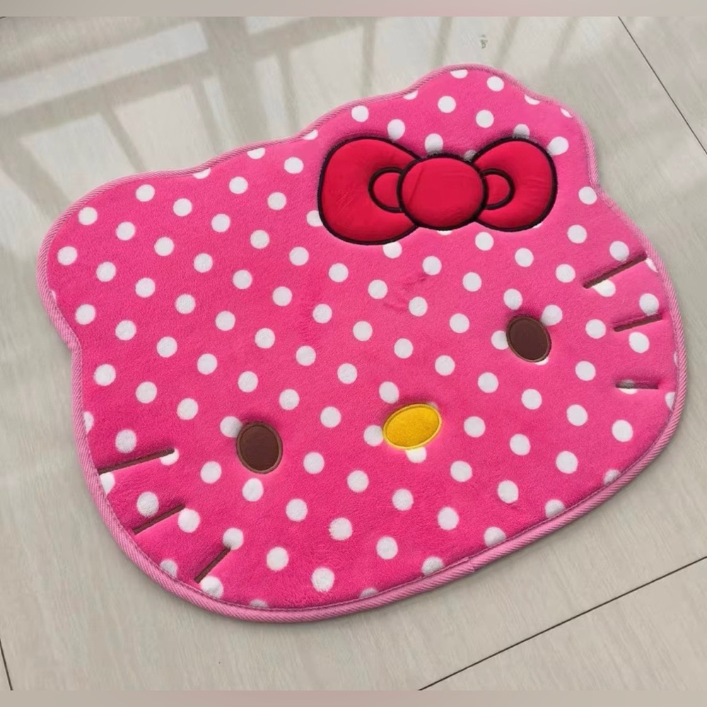 Pink Polka Dot Hello Kitty Rug Mat Room decoration Sanrio Miniso Kawaii